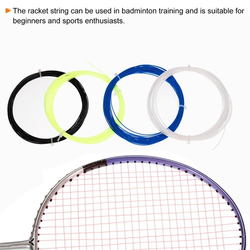PATIKIL 10M Badminton Racket String, 10 Pack Durable Nylon Racquet Replacement Lines Thread Wire High Elastic for Badminton Training, 5 Colors
