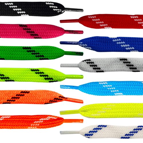 ETISPORT Pair of professional flat laces, for hockey, ice boots, line on wheels. Resistant. Length 3 m - 118in each. (Neon Pink)