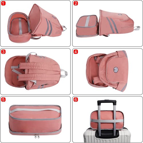 HUA ANGEL Multi-Purpose Nylon Travel Backpack - Foldable Women's Gym Pack with Shoe Compartment | 20-30L