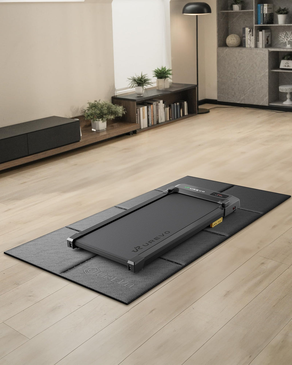 UREVO Foldable Treadmill Mat,Treadmill Mat for Carpet &Hardwood Floors ，Mat for Under Walking Pad on Carpet, Hardwood Floors Protectior, Non-Slip, Waterproof, Noise Shock Absorption