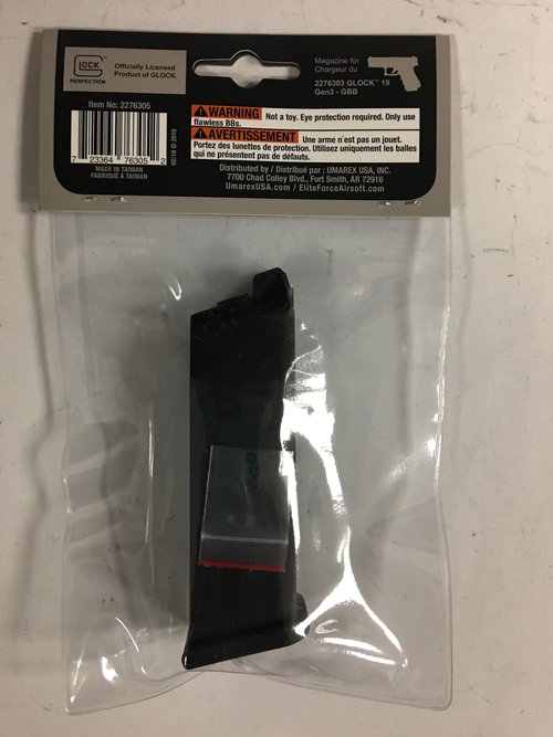 Elite Force unisex adult 19-Round (GBB GLOCK 19) Airsoft Magazine, Black, One Size US