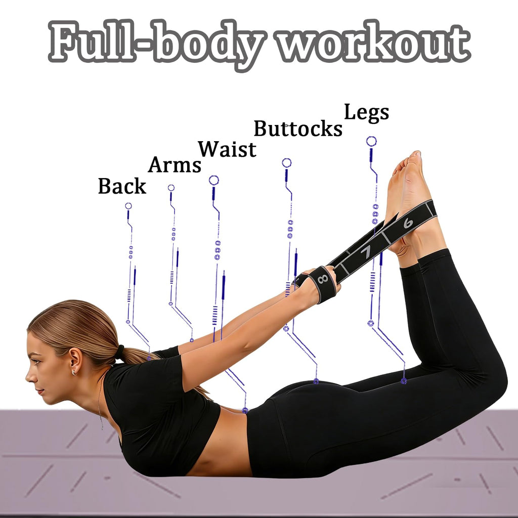 Resistance Bands, Resistance Bands with Handles, Resistance Bands for Working Out, Adjustable Bands for Full Body Stretching Shaping (Gray + Pink)