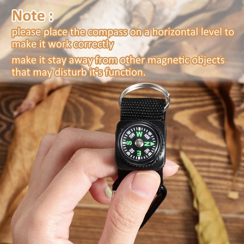 TOODOO 28 Pcs Belt Clip Compass for Kids, Black Prize Belt Compass Keychain for Camo Birthday Party Supplies Outdoors Adventure Party Favors