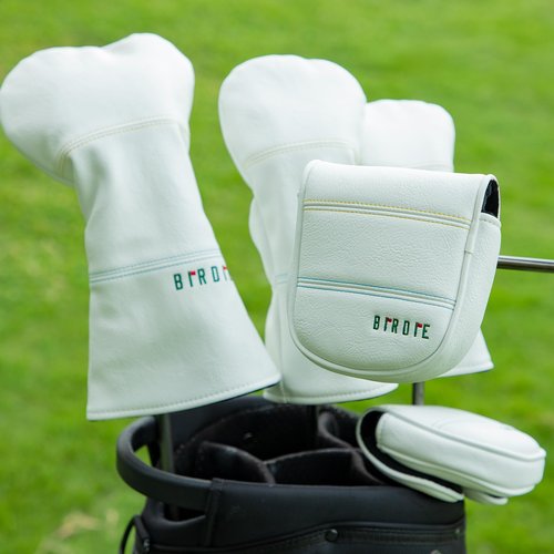 Golf Headcovers Elegant Embroidery Premium Leather Golf Club Head Covers Birdie Driver Cover Fairway Wood Cover Hybrid Headcover Golf Mallet Putter Cover for DF3(Putter Cover for DF3)