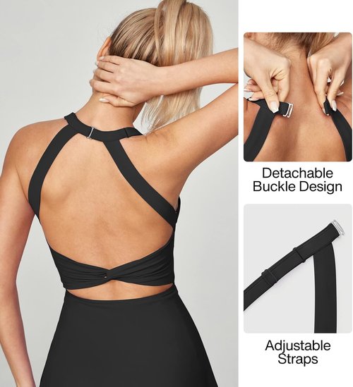 Heathyoga Tennis Dress - Built-In Shorts & Bra | Women's Summer Athletic Golf Dress