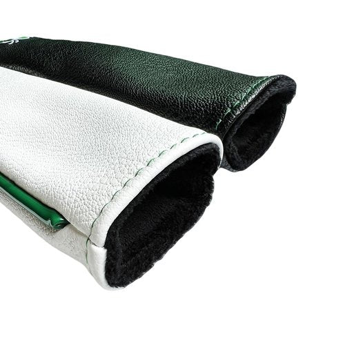 Gbourly Four Leaf Clover Golf Club Alignment Stick Cover Shamrock Black Holds at Least 2 Sticks PU Leather Protector Case Holder