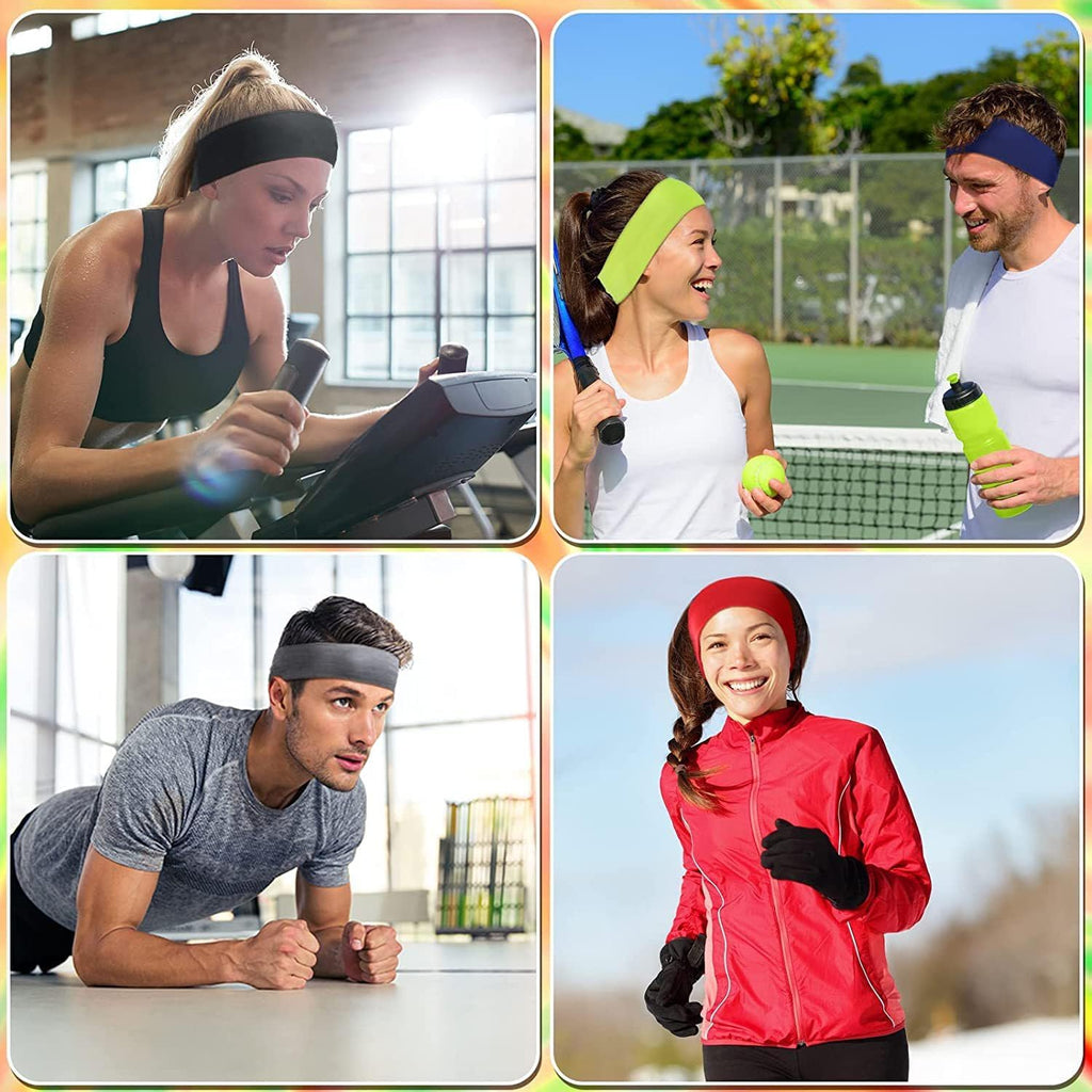 Skiennix Premium Elastic Headbands - Non-Slip Workout Hair Bands for Men & Women | 3 Colors