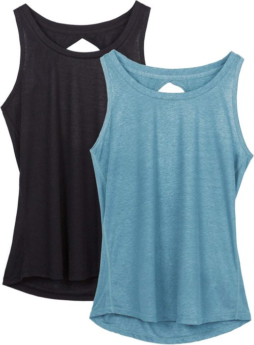 Icyzone Women's Yoga Tank Tops - Lightweight, Breathable Open Back Design for Ultimate Comfort