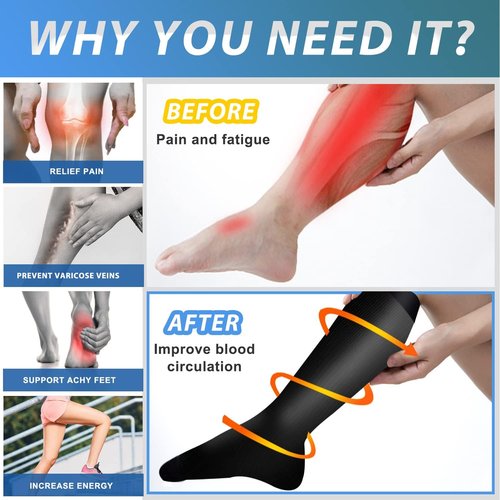Aoliks Compression Socks - 4 Pairs for Men & Women | Ultimate Support for Nurses & Travelers