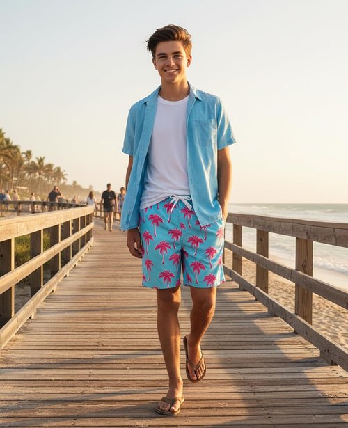 Cozople Boys Swim Trunks - Quick Dry 2-in-1 Bathing Suit with Compression Liner | Sizes 7-20T