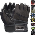 MRX Weightlifting Gloves - Men's Fingerless Workout Gloves with Wrist Support | Ideal for Powerlifting & Gym Use
