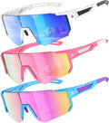 Skiennix Kids Sunglasses - UV Protection Youth Baseball & Softball Eyewear | 3-Pack for Ages 4-14