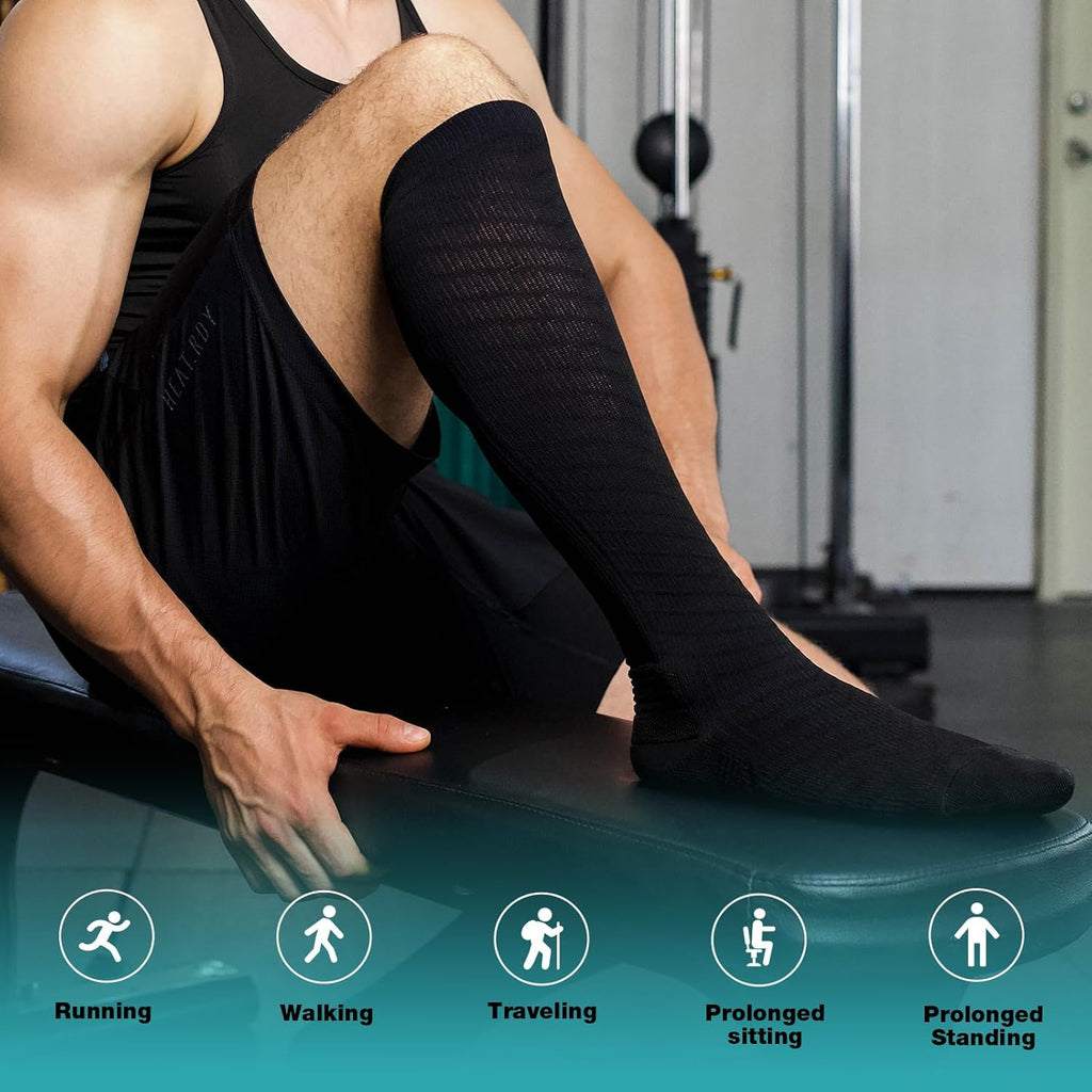 Skiennix Compression Socks - 20-30 mmHg Graduated Knee High for Men & Women | 2/4/6 Pairs for Athletic Support