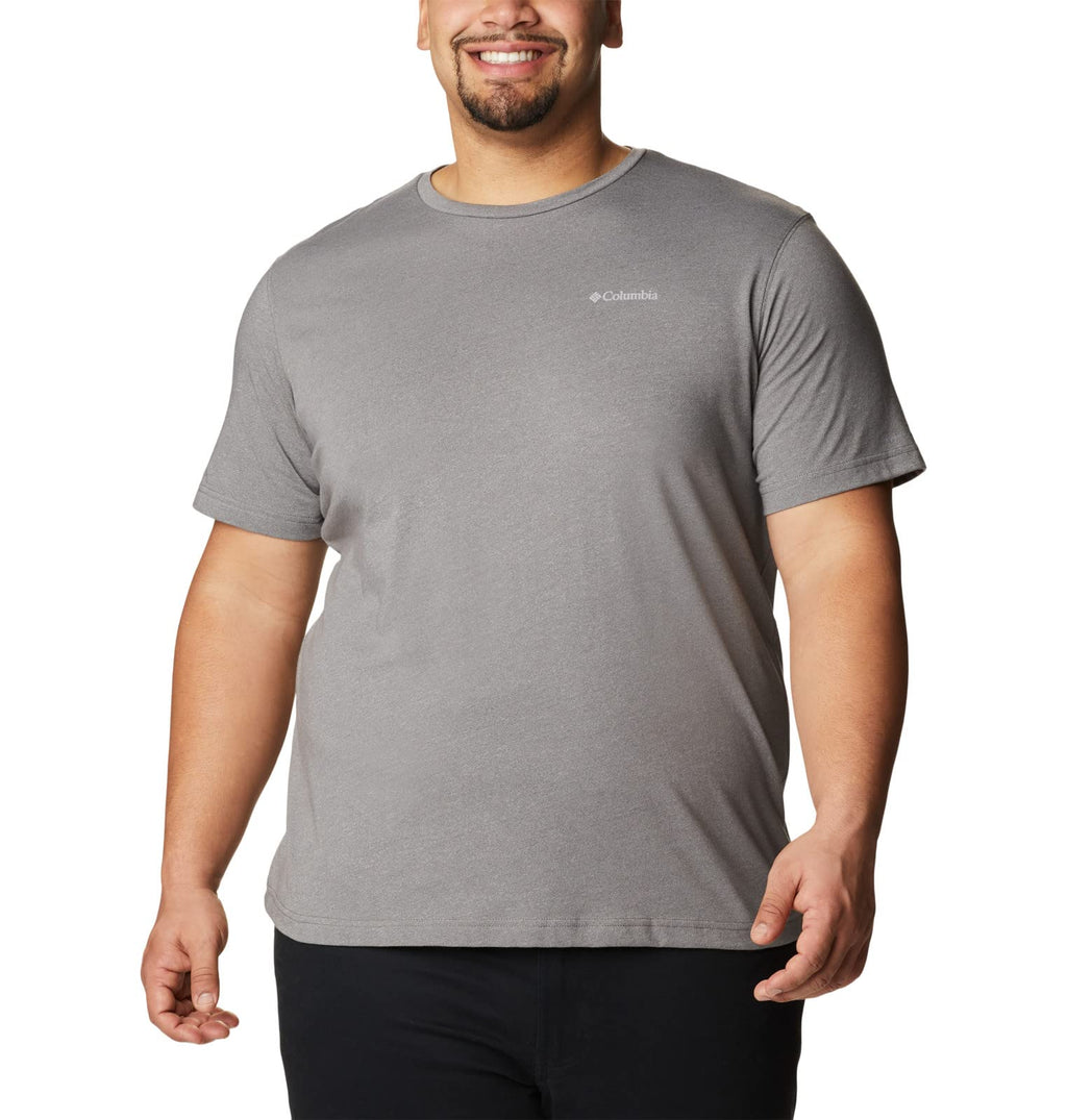 Columbia Mens Thistletown Hills Short Sleeve T-Shirt, City Grey Heather, X-Small