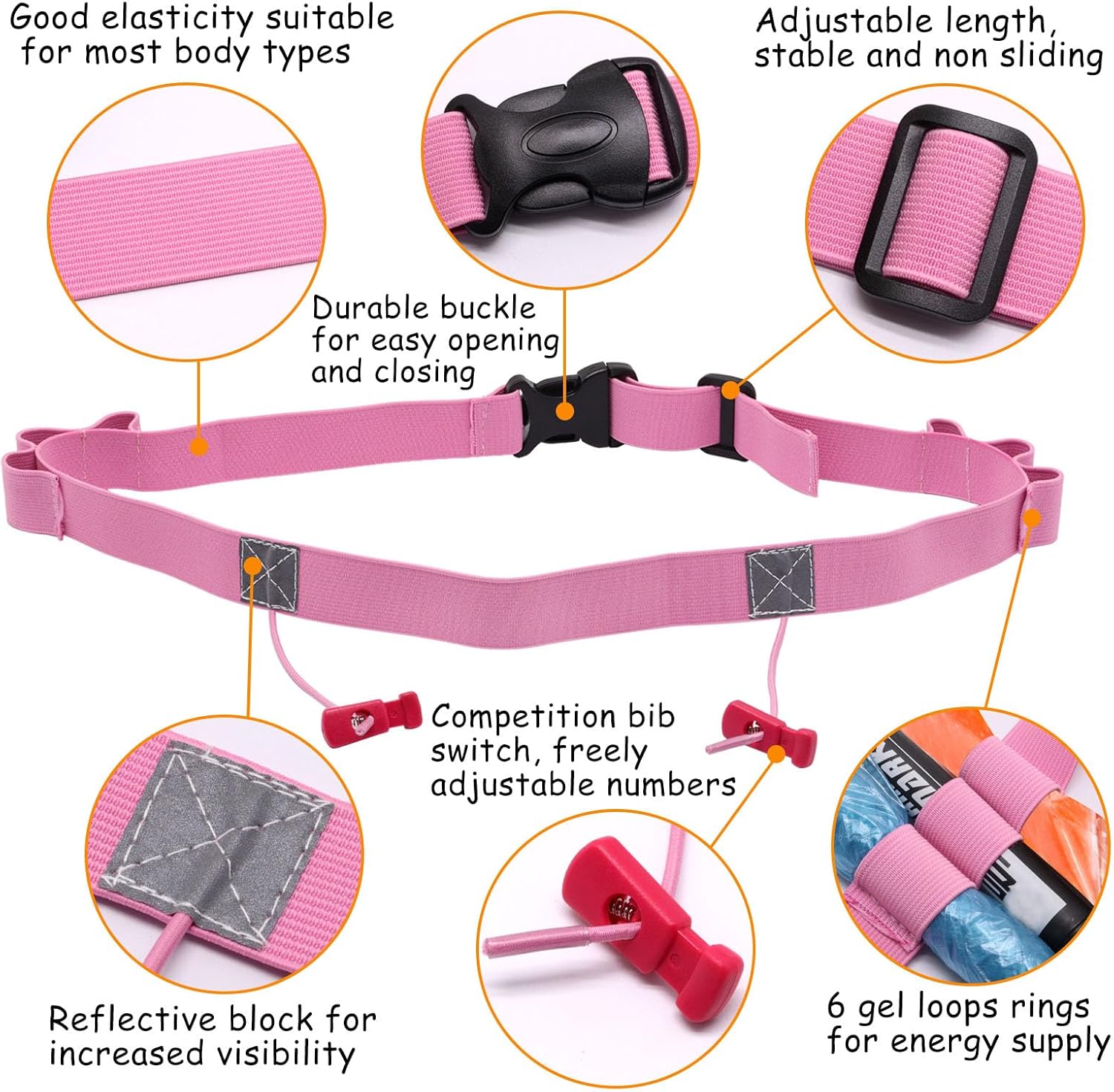 Skiennix Race Number Belt - Adjustable, Lightweight Design for Runners | Comfortable Fit