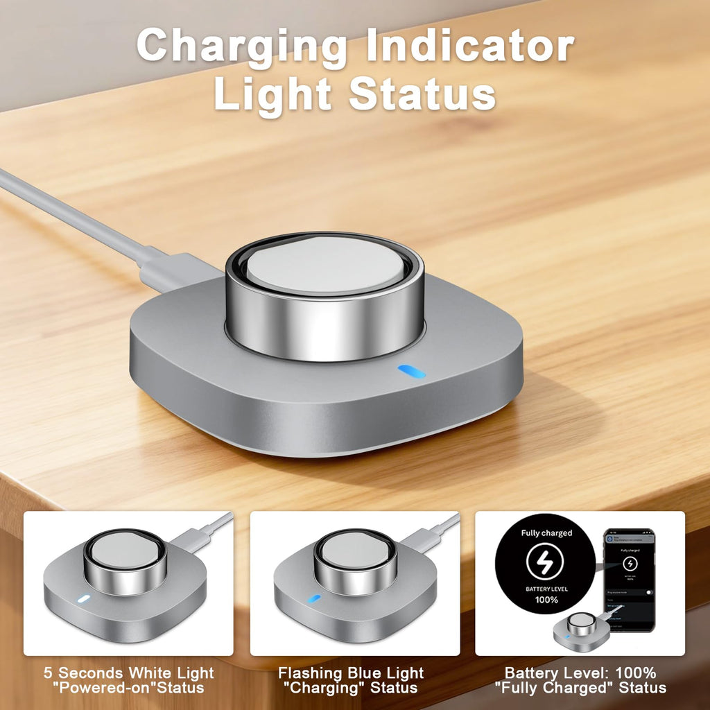 Vigamen Charger Compatible with Ultrahuman Ring-Size 7,Fast Safe Charging Dock with USB-C Cable,Portable Design for Ultrahuman Ring Air,Silver Gray