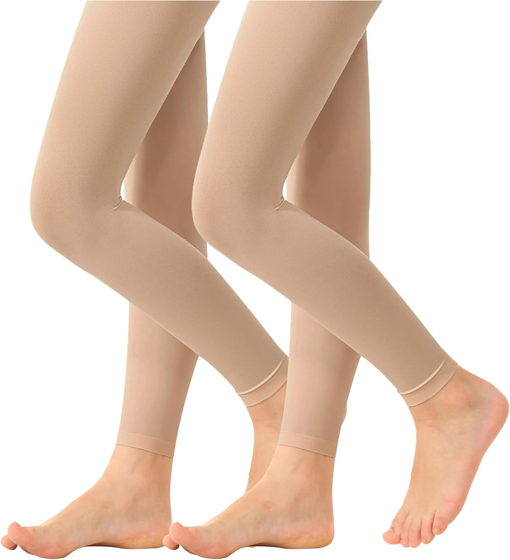 Stelle Ultra Soft Girl's Footless Dance Tights - Perfect for Ballet, Gymnastics & School | Toddler to Big Kid Sizes