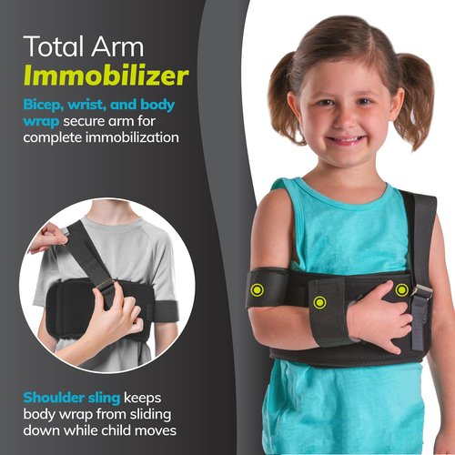 BraceAbility Pediatric Shoulder Immobilizer | Child Size Arm Sling Stabilizer for Broken Collarbone & Shoulder Injuries - Fits Toddlers, Kids, Youth & Teens (20" - 30" Chest Circumference)
