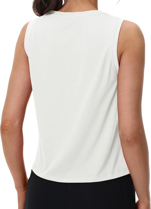 MAGCOMSEN Women's Athletic Crop Tank Top - Quick Dry, Moisture-Wicking Sleeveless Design for Yoga & Gym