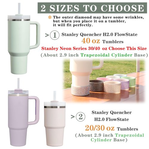 WORBSS Diamond Glitter Silicone Boot for Stanley Cup 40oz Tumbler for Simple Modern 30-40oz Trek Tumbler Accessories for 2.8-2.9 inch Trapezoidal Cylinder Base Water Bottles Bottom Anti-Slip Sleeve