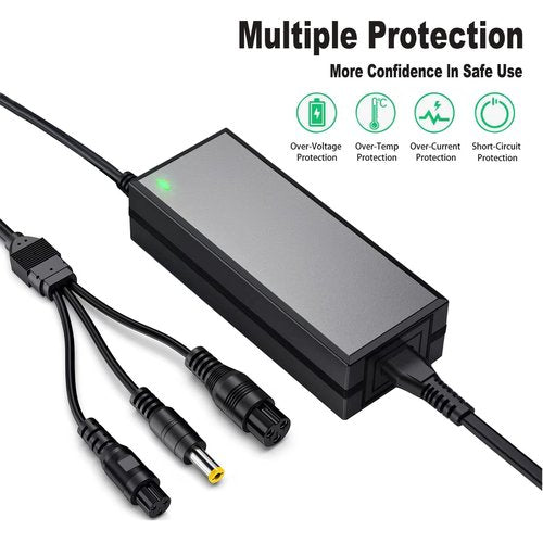 36V/42V2A Replacement Charger,3-in-1(5.5mm x 2.5mm / 2.1mm Universal)& 3 Claw(12mm/8mm) Female Port,Compatible with Jetson,Swagtron, Bird, Razor, Segway, Gotrax