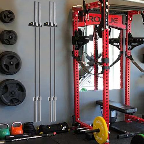 KSWLOR Heavy Duty Olympic Barbell Hanger,Vertical Barbell Mount Rack,Black Powder Coated Garage Gym Bar Wall Rack Space Saving Bar Holder Suitable for for Home, Commercial, Garage Gym