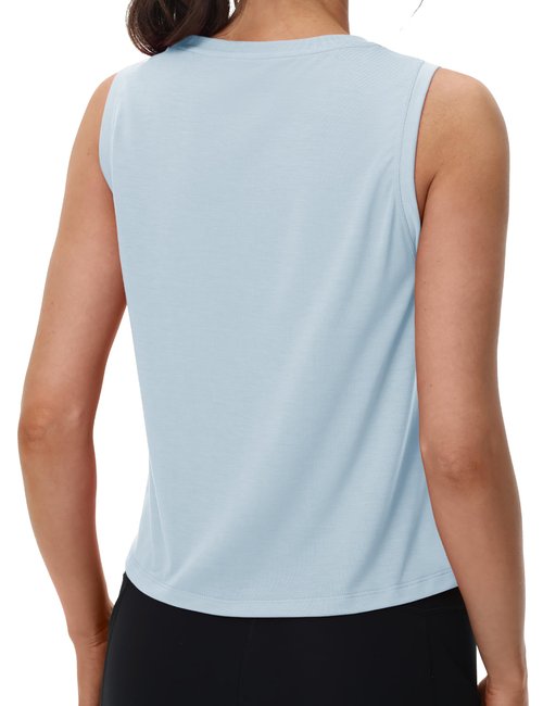 MAGCOMSEN Sleeveless Tank Tops for Women Workout Cropped Tops Quick Dry Cooling Athletic Yoga Running Shirts Trendy M