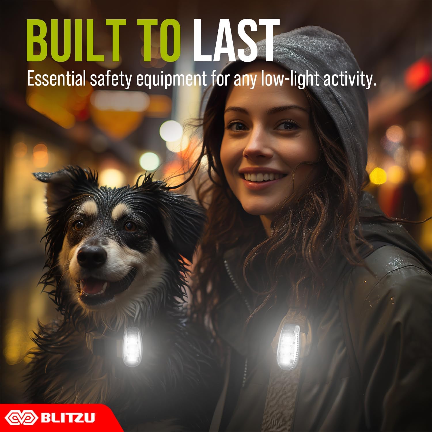 Skiennix LED Safety Lights - High Visibility Clip-On Strobe Lights for Night Walking, Running & Hiking | 4 Pack