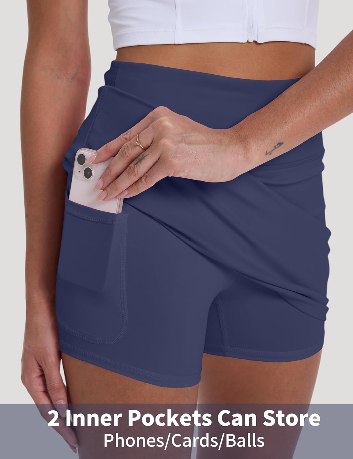 Regine Switzerland Women's Golf Skirt - High Waisted Tennis Skorts with Pockets for Athletic Workouts