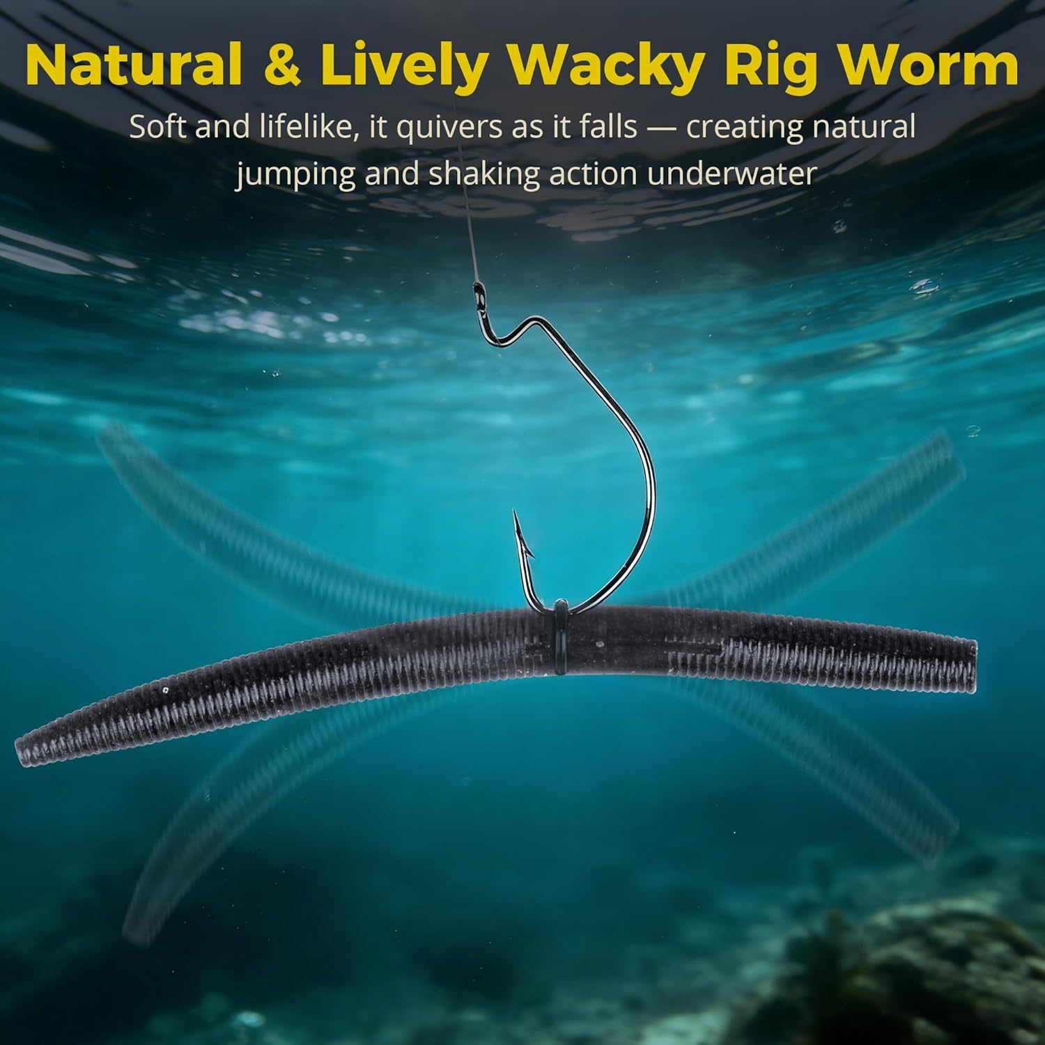Senko Worms Kit - 30/50/78/100 Pcs Soft Plastic Fishing Lures | 4"/5" Salt-Impregnated for Bass Fishing