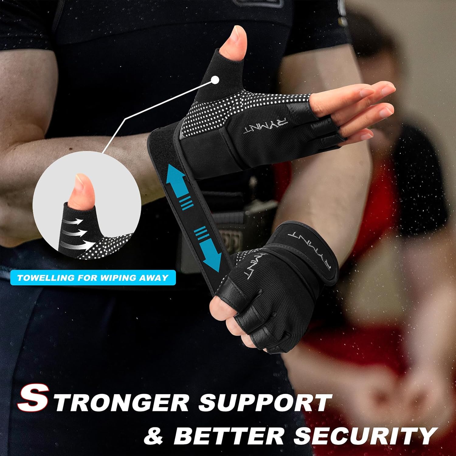 Skiennix Workout Gloves - Full Palm Protection & Extra Grip with Wrist Wrap Support | Unisex Fitness Gear