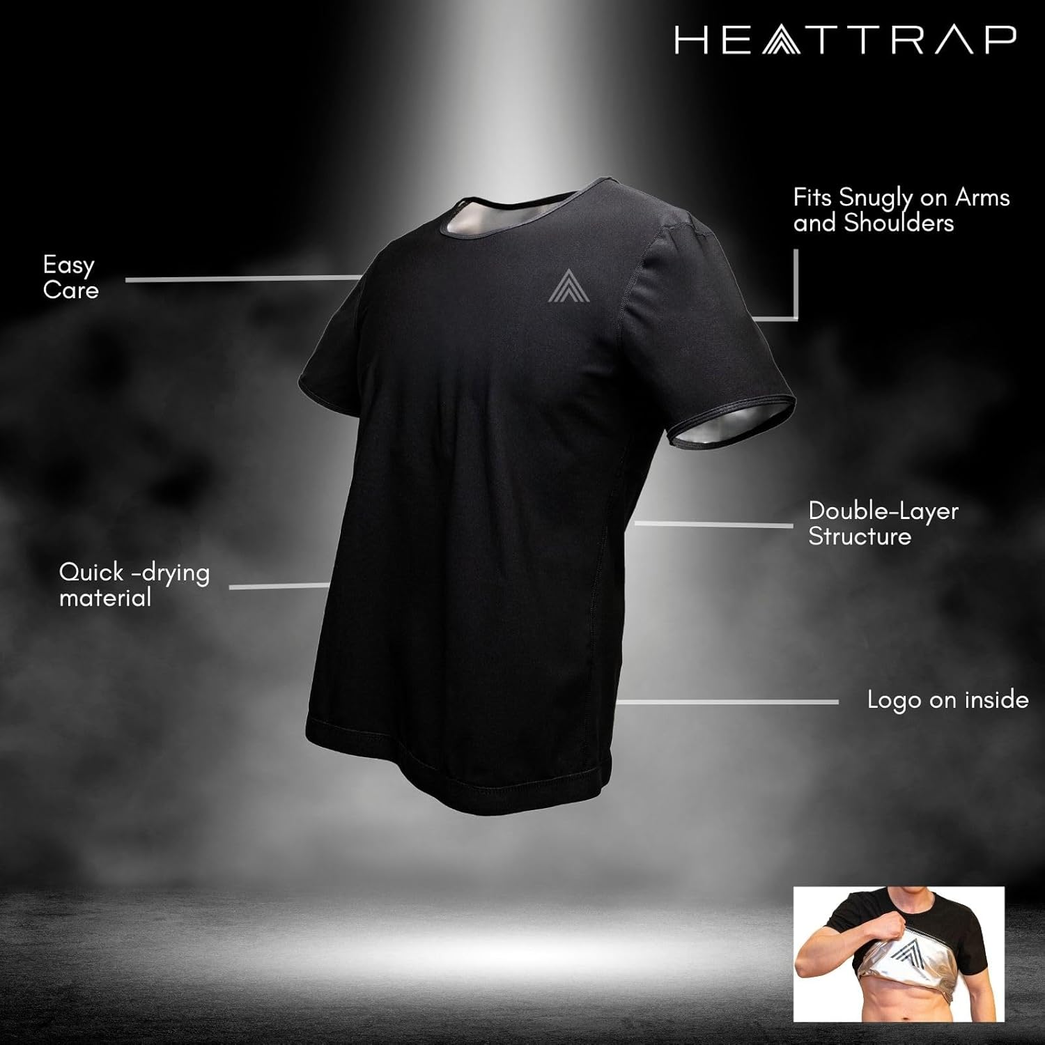 Skiennix Men's Sauna Suit Shirt - Heat-Trapping Sweat Compression Vest for Enhanced Shaping