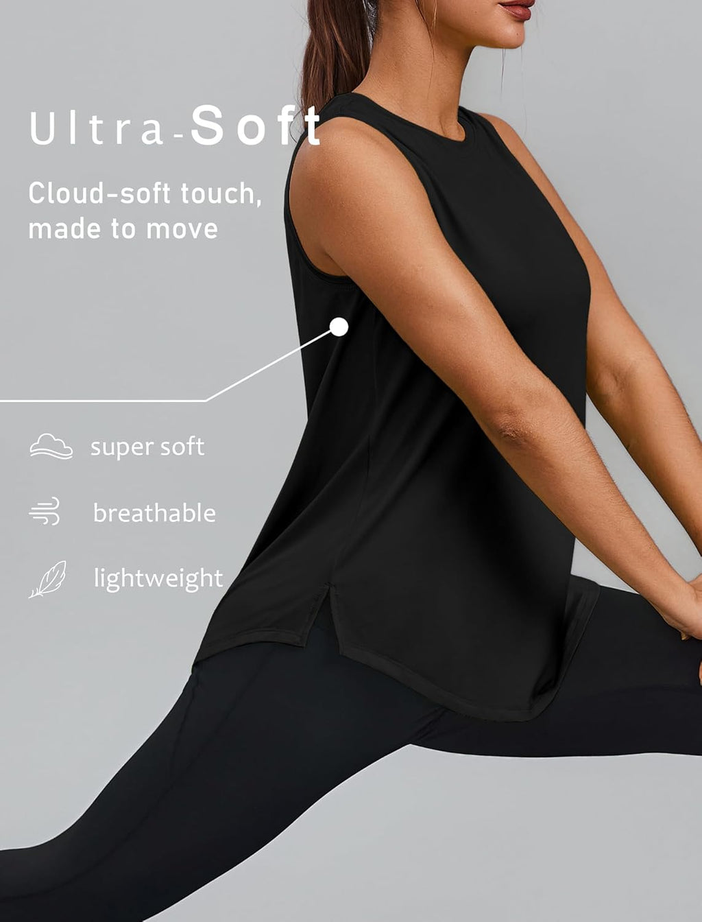 PINSPARK Workout Tops - Women's Sleeveless Athletic Tank with UPF 50+ Protection | Loose Fit Gym & Yoga Shirt