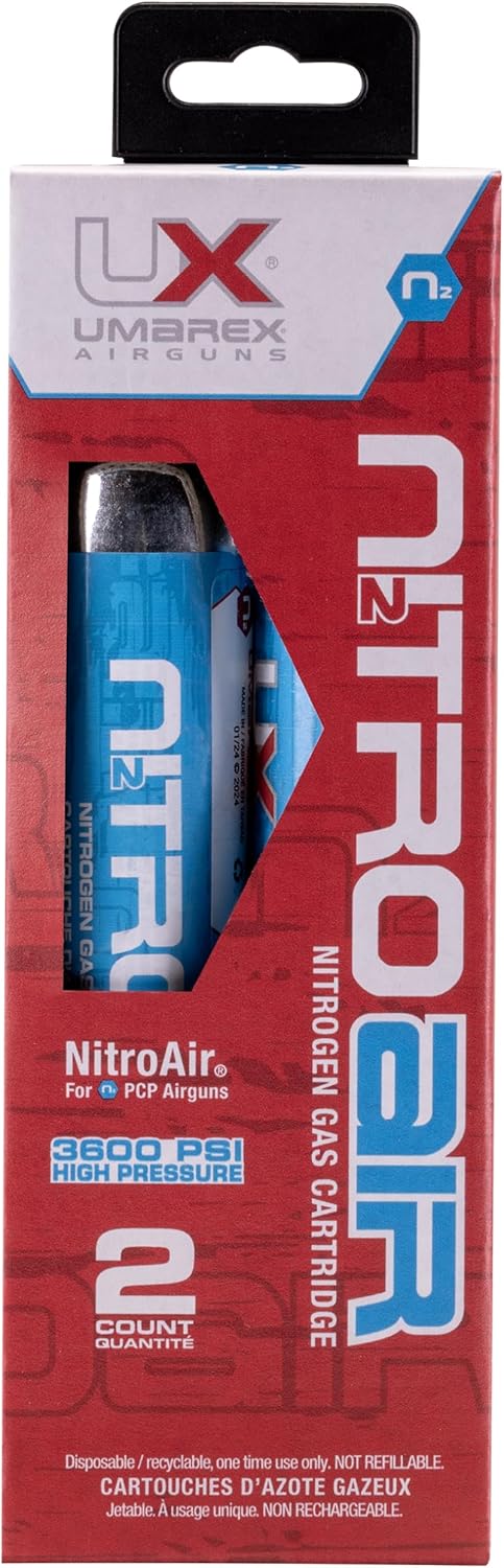 Umarex NitroAir Nitrogen Cartridges - Prefilled for N2-Powered Airguns | Pack of 2