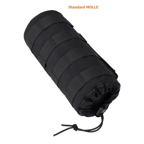 Dotacty MOLLE Water Bottle Holder Tactical Nylon Bottle Pouches Hydration Carrier for Belt/Backpack/Vest/Bike Sports Outdoor Hiking Camping Hunting Fishing (Black, Inside Diameter: 3 3/4")