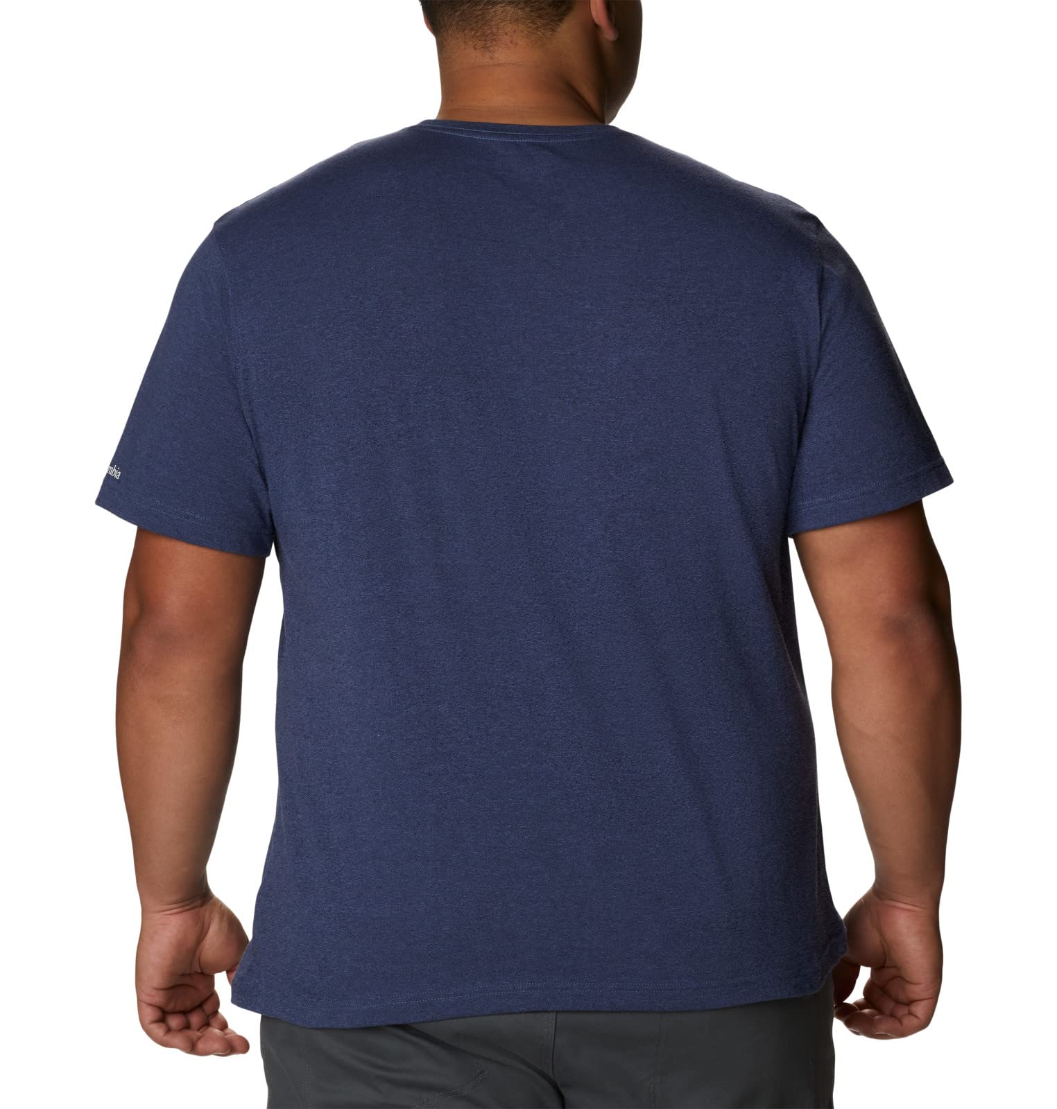Columbia Men's Thistletown Hills Graphic Short Sleeve, Dark Mountain Heather/Hikers Graphic, 5X Tall