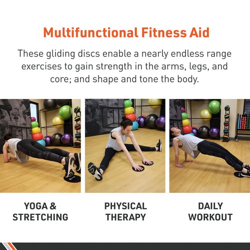Body Sport Gliders Exercise Sliders Workout Sliders 7-Inch Round Black Foam Discs