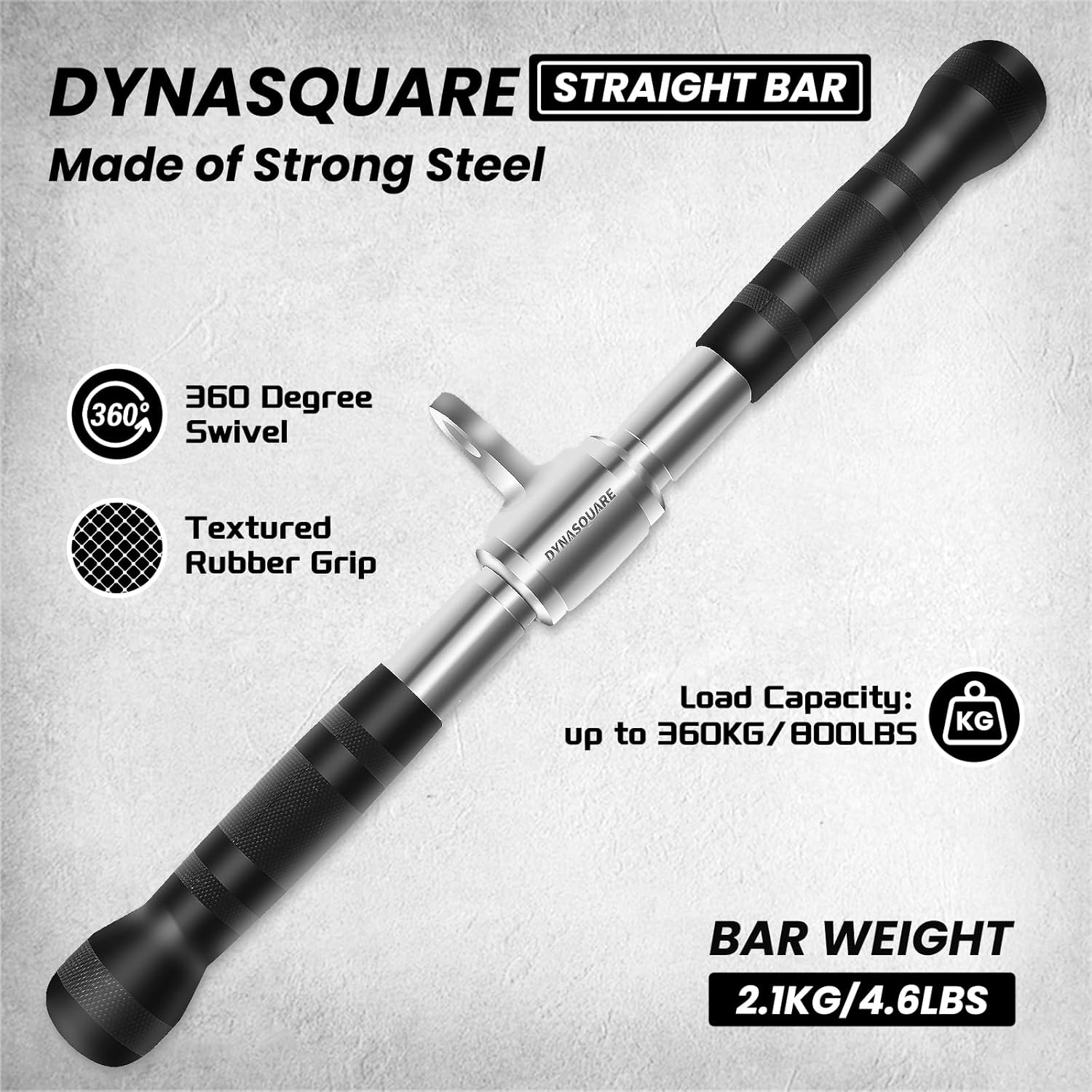 Tricep Press Down Cable Machine Attachment - Double D Handle & V Bar for Home Gym Workouts