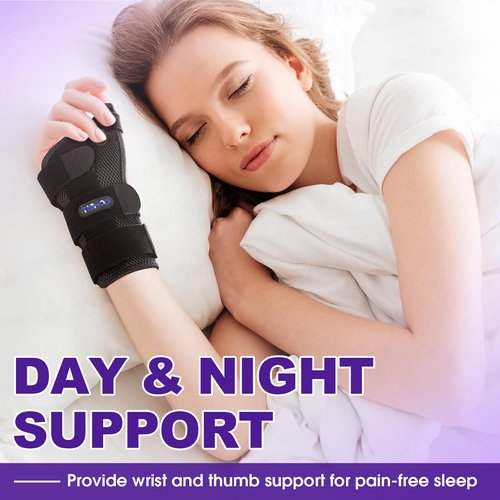 TISMOD Thumb Spica Splint left Right Hand,Wrist Brace with Thumb Support for De Quervain's Tenosynovitis Brace,Thumb and Wrist Brace Carpal Tunnel Women/Men,Black-L/XL-Right