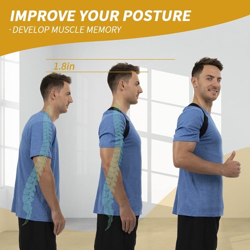 HLOES Posture Corrector for Women and Men, Adjustable Upper Back Brace, Breathable Back Shoulder Straightener Posture Support, Correcting Hunchback and Bad Posture.
