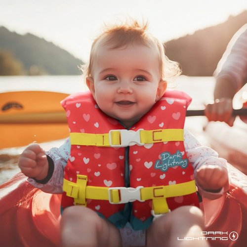 Dark Lightning Infant Life Jacket - USCG Approved Swim Vest for Babies 0-30 lbs | Perfect for Pool & Beach Fun
