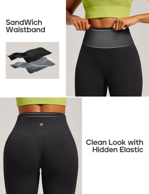 Heathyoga Scrunch Butt Lifting Leggings for Women Tummy Control Seamless Compression Workout Leggings for Women Yoga Pants Black