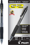 PILOT G2 Premium Gel Pens - Refillable & Retractable, Fine Point, Black Ink | 12 Count Pack