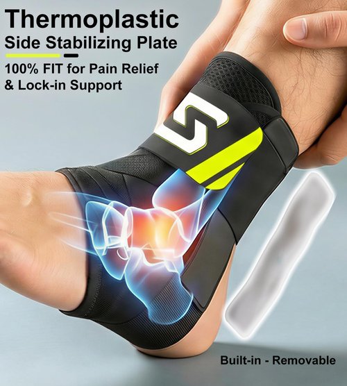 L-Support Ankle Brace - Quick Lace-Up Slim Fit Support for Sprains | Adjustable Stabilizer for Sports & Recovery