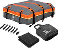 AUTOHAUX Waterproof Car Roof Bag - 15 Cubic Feet Cargo Carrier with Anti-Slip Mat & 6 Door Hooks | Gray