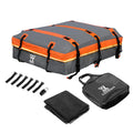 X AUTOHAUX 1000D PVC Waterproof Car Roof Bag Rooftop Cargo Carrier Bag Luggage Carriers for Cars with or without Rack Anti-Slip Mat 6 Door Hooks Set Gray - 15 Cubic Feet