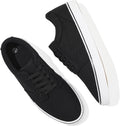 BENPAO Men's Casual Sneakers - Stylish Low Top Lace-Up Canvas Shoes in White and Black