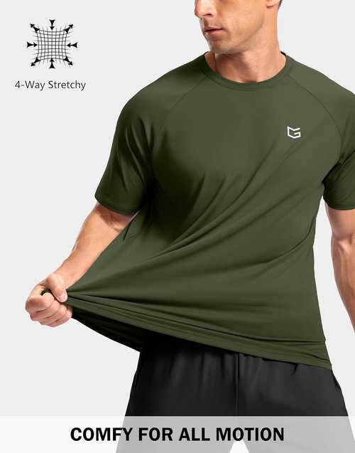 G Gradual Men's Athletic Workout T-Shirts - Moisture-Wicking Cooling Performance Tee for Gym & Tennis