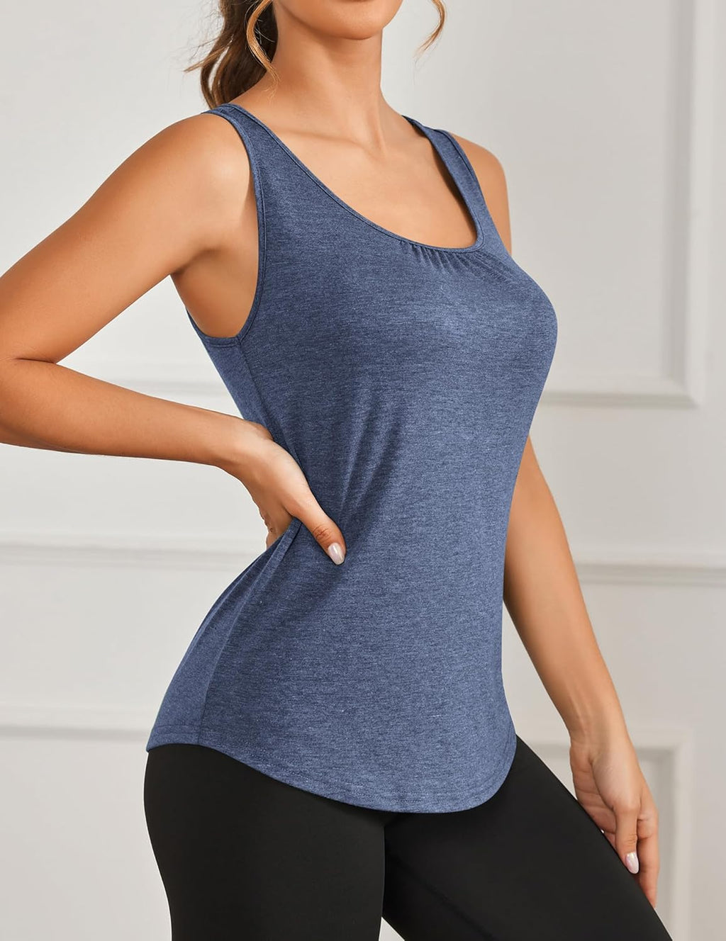 PINSPARK Women's Workout Tank Tops - Lightweight Racerback Athletic Shirts | 2-Pack S-3XL