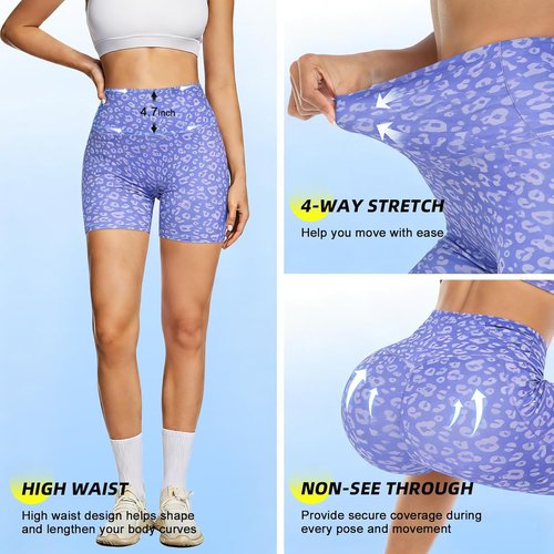 FULLSOFT High Waisted Biker Shorts for Women - Tummy Control Athletic Yoga & Gym Shorts